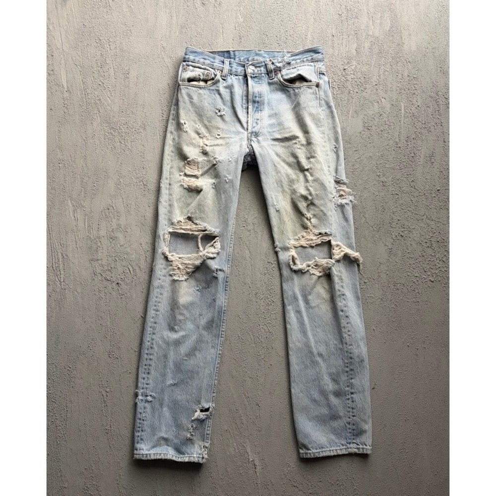 Vintage Levis 501 Jeans 28x30 Blue 1980s Distressed USA
